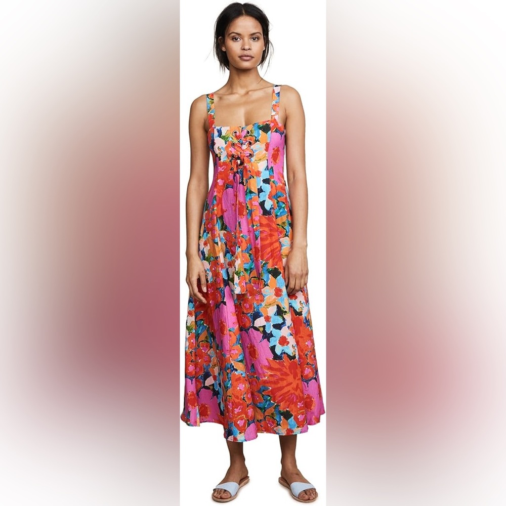 Mara Hoffman Lace Up Floral dress Size 4 Mei Floral Dress